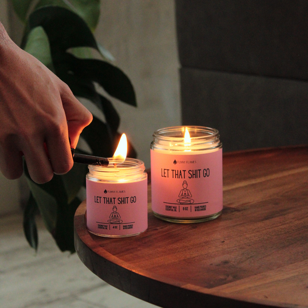 Let That Shit Go (pink)- Funny Candle