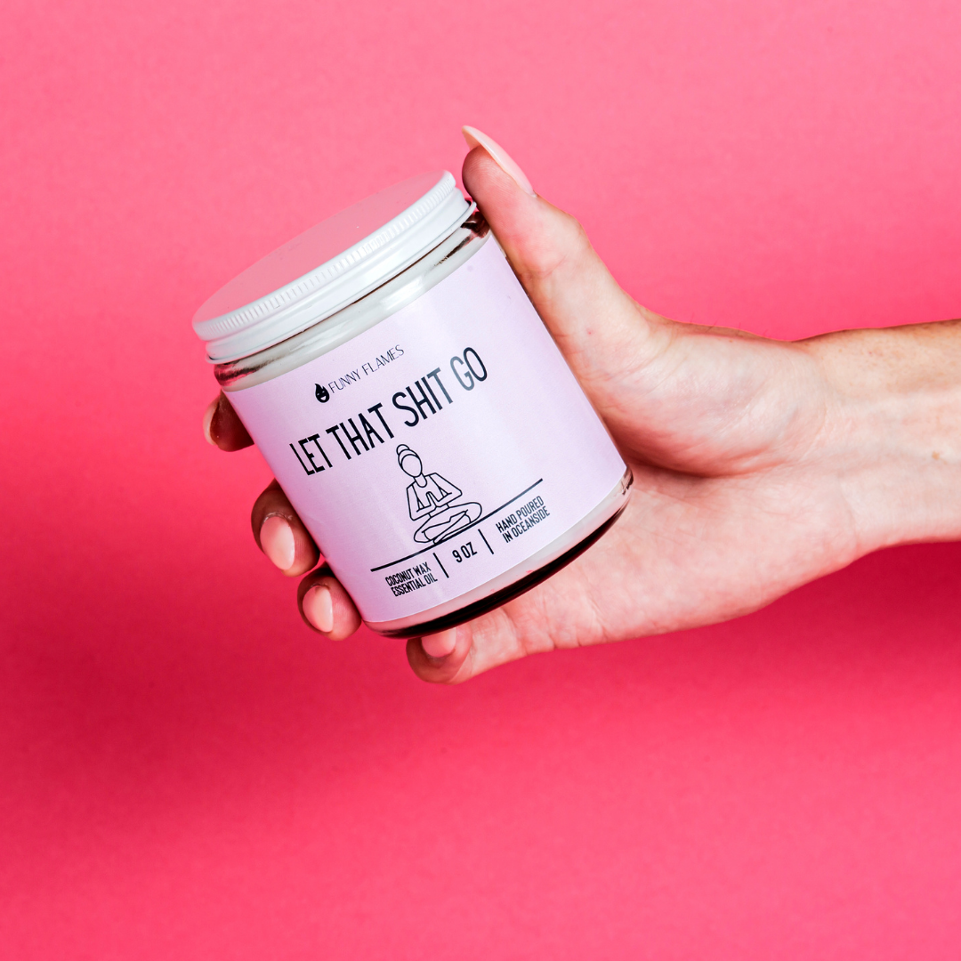 Let That Shit Go (pink)- Funny Candle