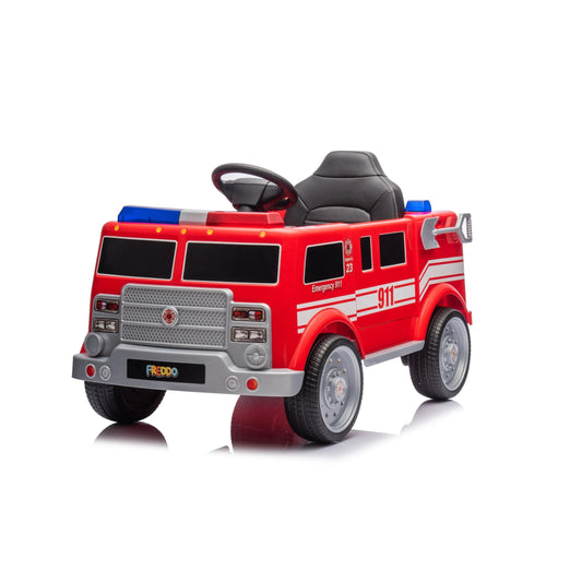 12V Freddo Fire Truck 1 Seater Ride on-0