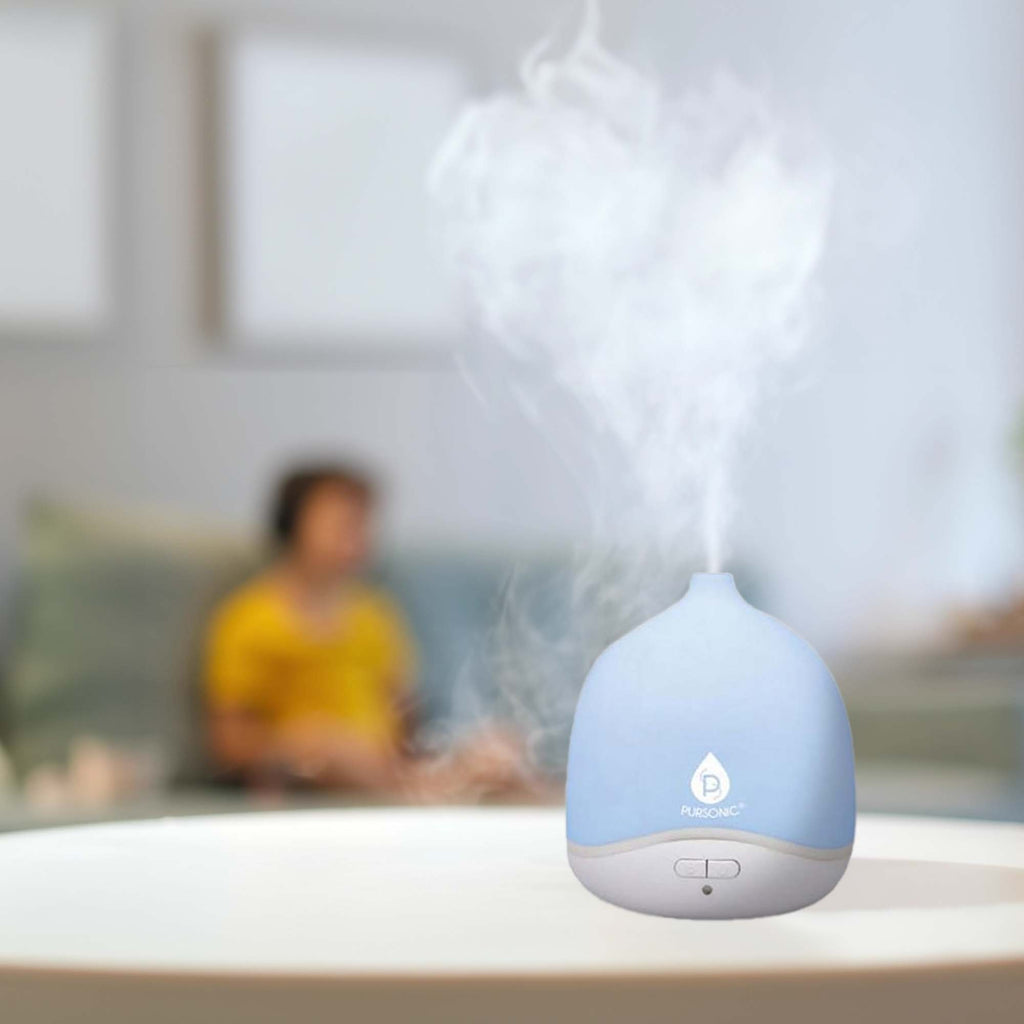 USB & Battery Operated Waterless Aroma Diffuser + Aromatherapy Essential Oils